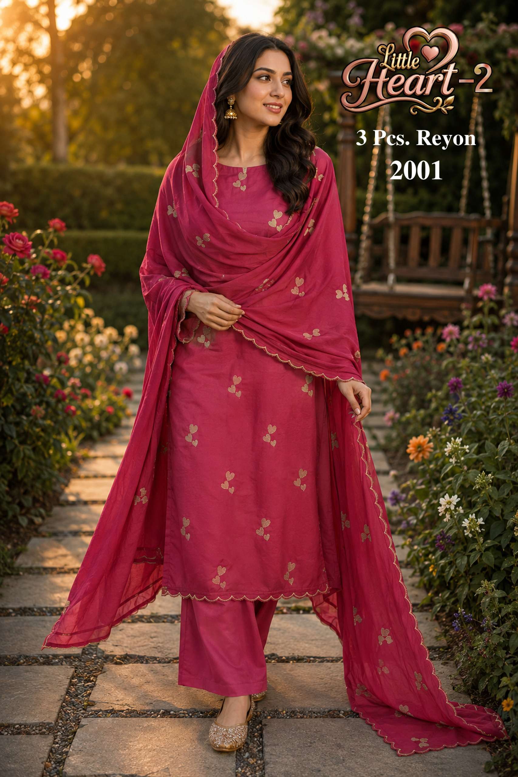 LITTLE HEART REYON VOL 2 RAYON WORK SALWAR SUIT COLLECTION UNSTITCH BRAND SURAT MARKET